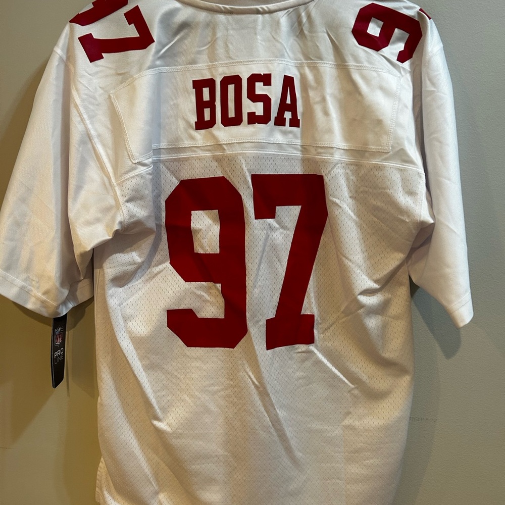 White and Red San Francisco 49ers Bosa Football Jersey Small